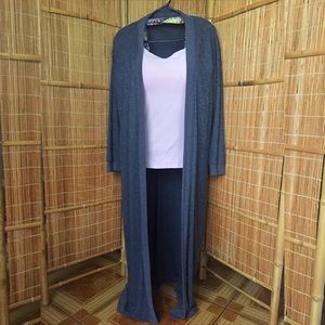 Floor Length Open Cardigan, Long Sleeved
